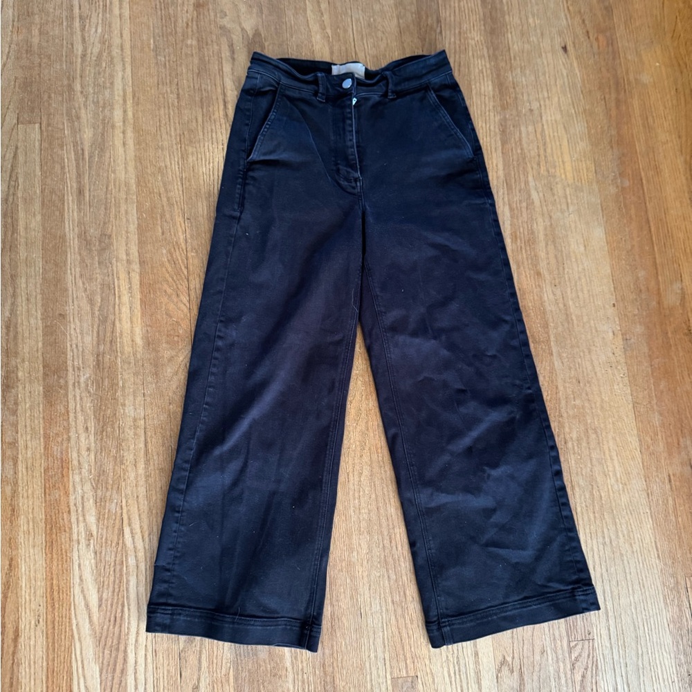 Everlane Black Wide-Leg Cropped Pants